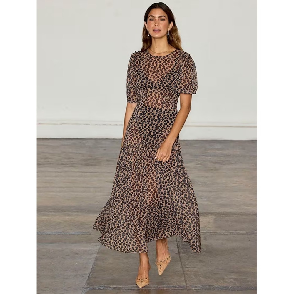 Never Fully Dressed Size US 4 / UK 8 EU 36 Leopard Print Sheer Lucia‎ Dress - Picture 12 of 12